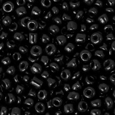 Glass seed beads 8/0 (3mm) Black
